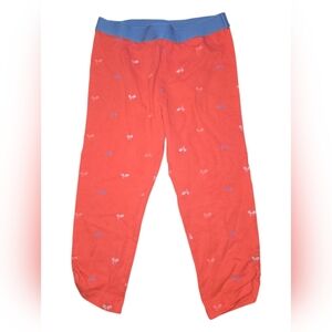 Gymboree Coral Capri Pants with Blue Waistband 5/6